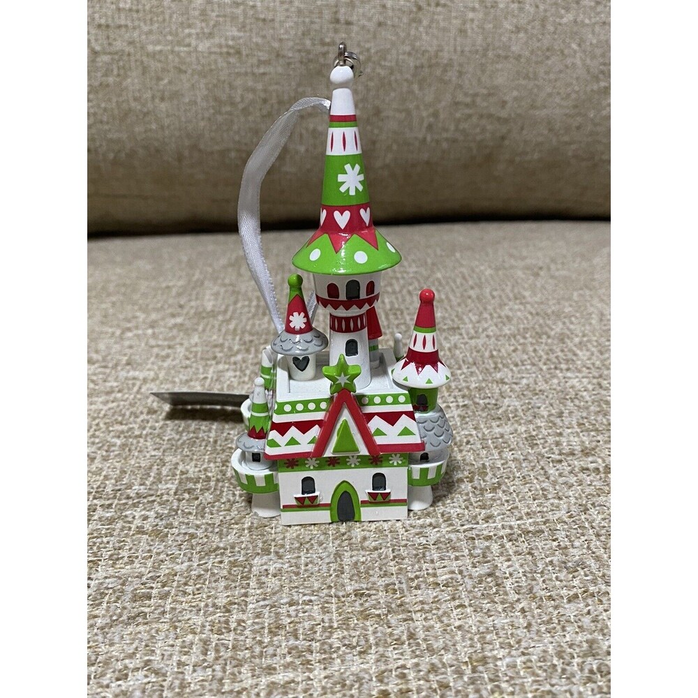 NWT Disney Fantasyland Castle Nordic Winter Village Holiday Christmas Ornament